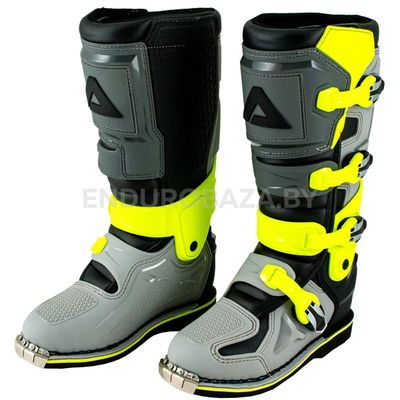Мотоботы кроссовые ATAKI MX-003S (серый/Hi-Vis желтый) — фото 4