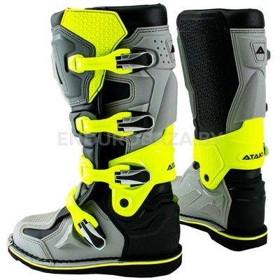 Мотоботы кроссовые ATAKI MX-003S (серый/Hi-Vis желтый) — фото 5