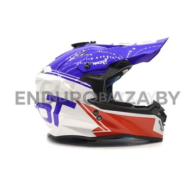 Шлем кроссовый ROCKOT RM-217 Proud GL (XS) (синий/белый/красный глянцевый)