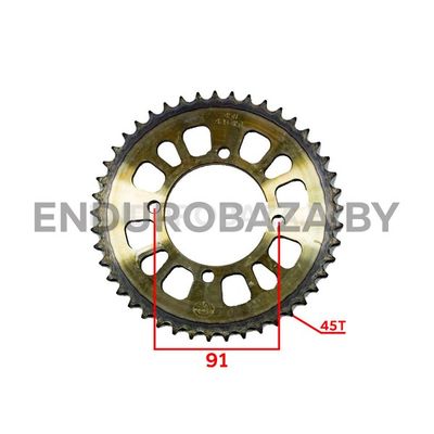 Звезда ведомая стальная питбайк 428-45T SM-PARTS