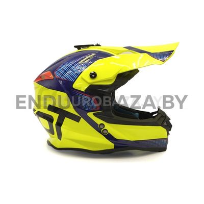 Шлем кроссовый ROCKOT RM-217 Evo GL (S) (желтый/черный/красный глянцевый)