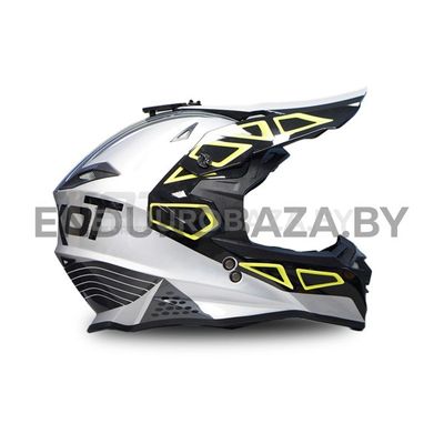 Шлем кроссовый ROCKOT RM-217 Unit GL (XL) (серый/зеленый/черный глянцевый)