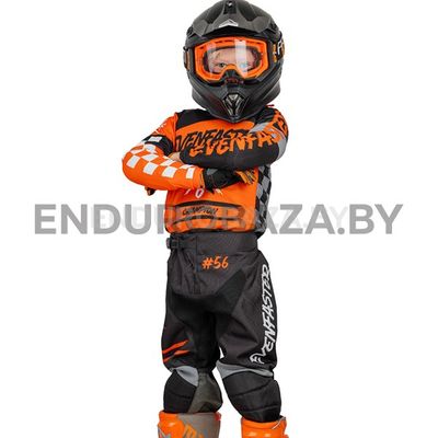Комплект джерси и штаны EVEN FASTER 56 (EF56) Base KIDS (оранжевый/черный) (XL/28)