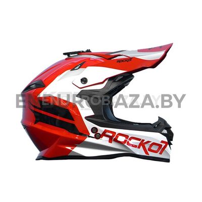Шлем кроссовый ROCKOT RM-217 Crimson GL (S) (красный/белый/серый глянцевый)