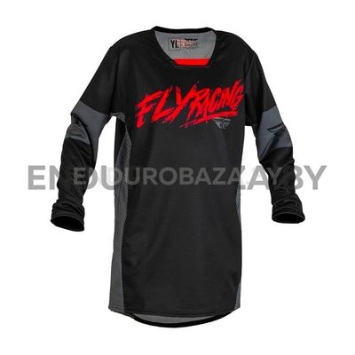 Джерси FLY RACING KINETIC KHAOS (детская) (черный/красный/серый, YM)