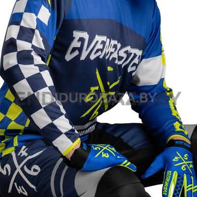Комплект джерси и штаны EVEN FASTER (EF56) Base (синий/серый/Hi-Viz) (S/30)